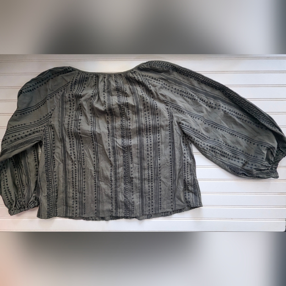 Zara Gray Patterned Blouse - image 7